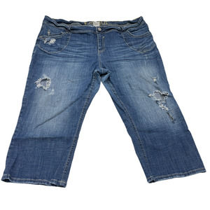 HYDRAULIC Jeans Straight Distressed Denim 24W Blue